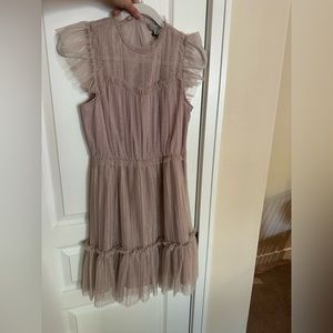 Chic Ruffled Mini Dress in Soft Pink